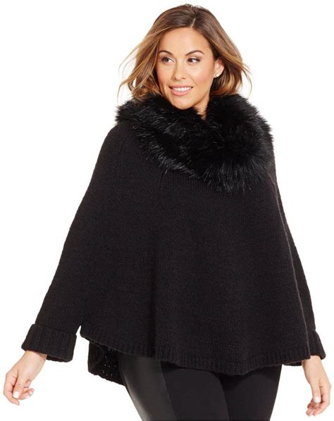 michael kors faux fur poncho|Michael kors faux fur poncho + FREE SHIPPING .